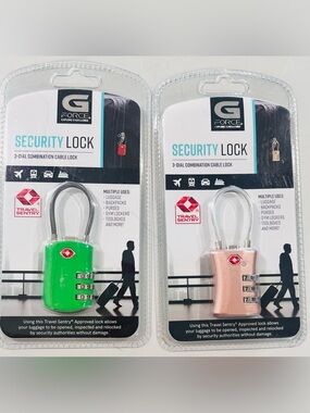 G/FORCE by Travel Sentry- TSA Approved Luggage Security Lock 3-Dial Cable Locks